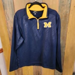 Michigan Wolverines Quarter Zip Jacket Size Medium